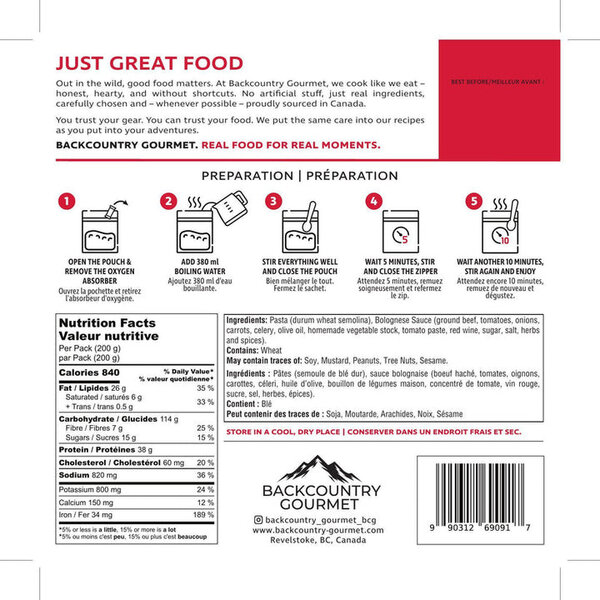 Backcountry Gourmet Beef Meals