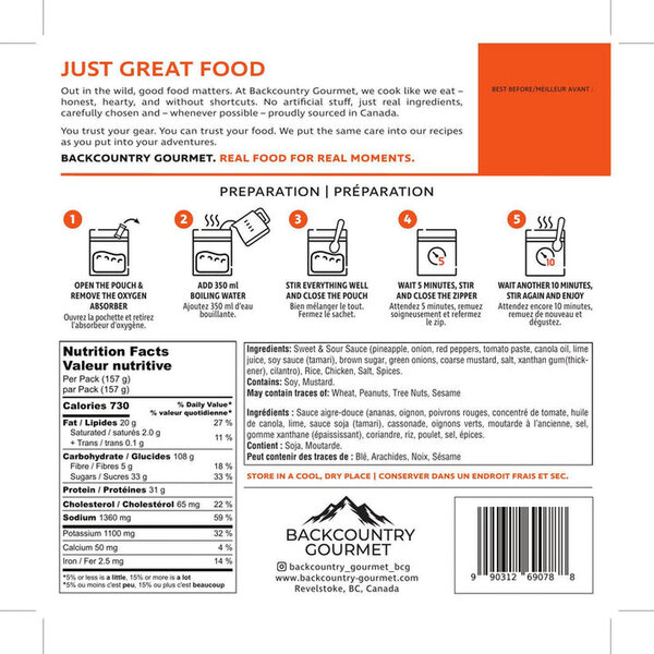 Backcountry Gourmet Chicken Meals