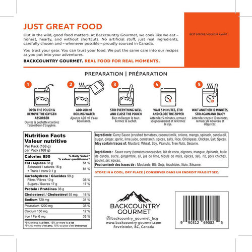 Backcountry Gourmet Chicken Meals
