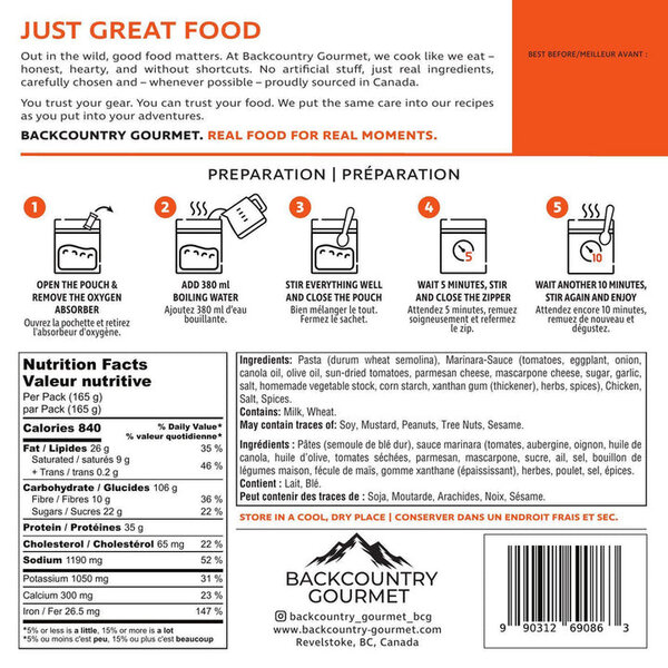 Backcountry Gourmet Chicken Meals