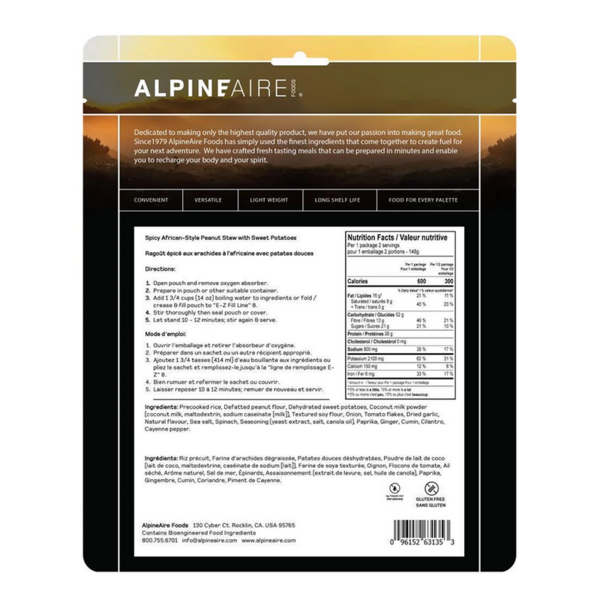 AlpineAire Spicy African-Style Peanut Stew with Sweet Potato