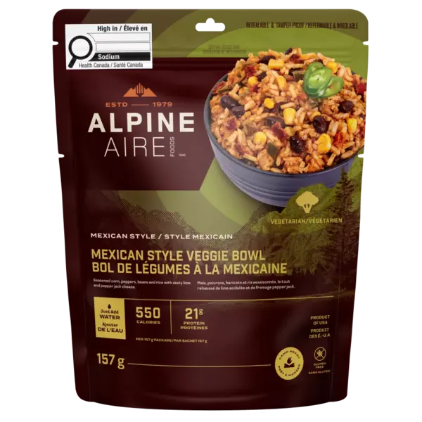 AlpineAire Mexican Style Veggie Bowl 550  cal
