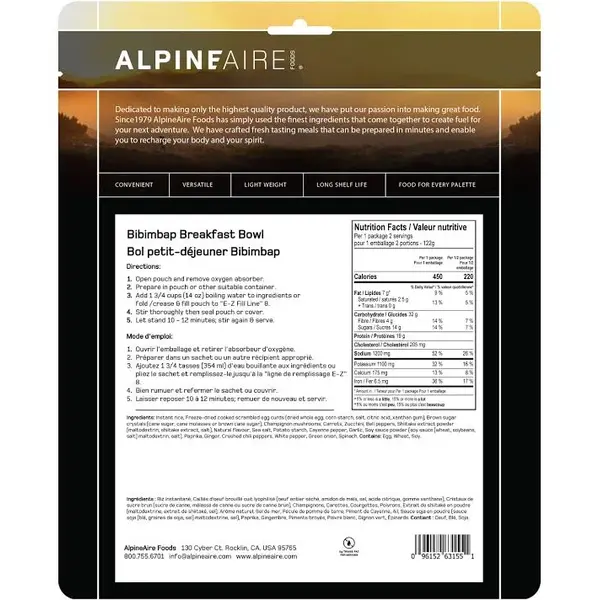 AlpineAire Bipimbap Breakfast Bowl