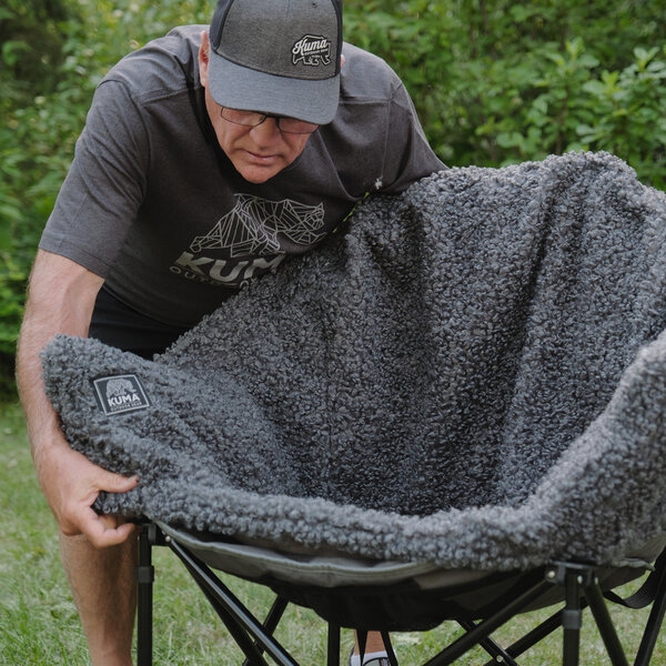 Kuma Teddy Bear Camp Chair Cover - Light Grey