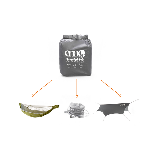 ENO JungleLink Hammock System Grey/Evergreen ENO JungleLink Hammock System Grey/Evergreen