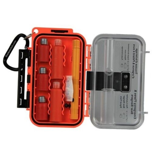 TruFlare Pen Launcher Kit 3 Flares 2 Bangers Waterproof Crushproof Case Belt Clip Carabiner At Ready Holder TruFlare Pen Launcher Kit 3 Flares 2 Bangers Waterproof Crushproof Case Belt Clip Carabiner At Ready Holder