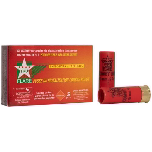 TruFlare Red Signal Comet Flare, 12 Gauge 5 Rounds