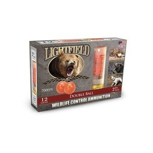 Lightfield Double Ball Wildlife Control Ammunition 12 Gauge 2 3/4" 700 FPS Lightfield Double Ball Wildlife Control Ammunition 12 Gauge 2 3/4" 700 FPS