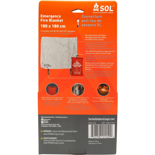 SOL Emergency Fire Blanket XL SOL Emergency Fire Blanket XL
