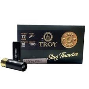 Troy 12ga 2 3/4" 1.1oz Slug Thunder 1500 FPS 10 Rounds Troy 12ga 2 3/4" 1.1oz Slug Thunder 1500 FPS 10 Rounds