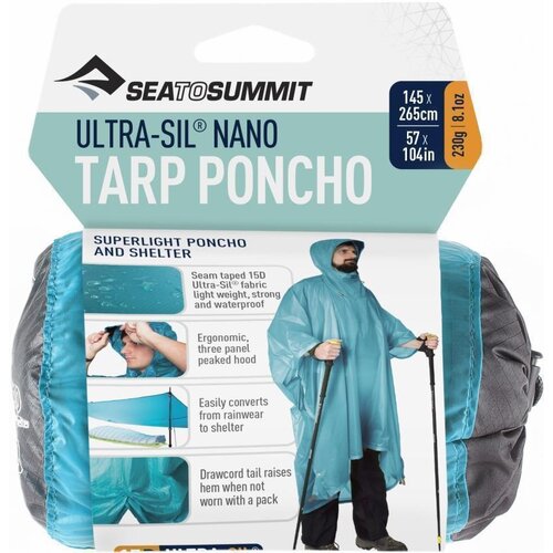 Sea to Summit Ultra-Sil Nano Tarp Poncho 57" x 104" Blue Sea to Summit Ultra-Sil Nano Tarp Poncho 57" x 104" Blue