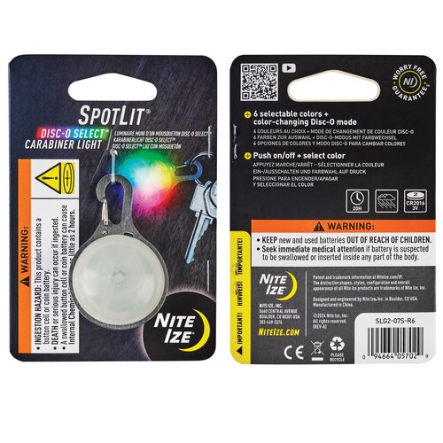 Nite Ize SpotLite Carabiner Light - Disc-O Select Nite Ize SpotLite Carabiner Light - Disc-O Select