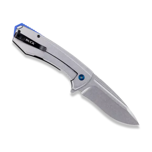Buck Ruckus Framelock Black Anodized Handle w/ Blue Accent Buck Ruckus Framelock Black Anodized Handle w/ Blue Accent