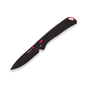 Buck Nomad Cross Bar Black Anodized Handle w/ Red Accent Buck Nomad Cross Bar Black Anodized Handle w/ Red Accent