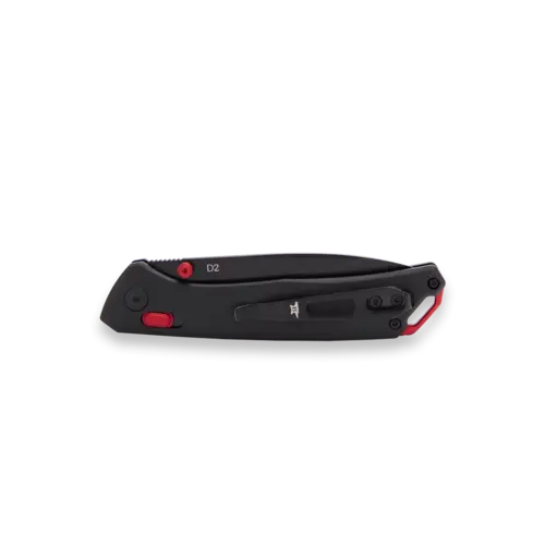 Buck Nomad Cross Bar Black Anodized Handle w/ Red Accent Buck Nomad Cross Bar Black Anodized Handle w/ Red Accent