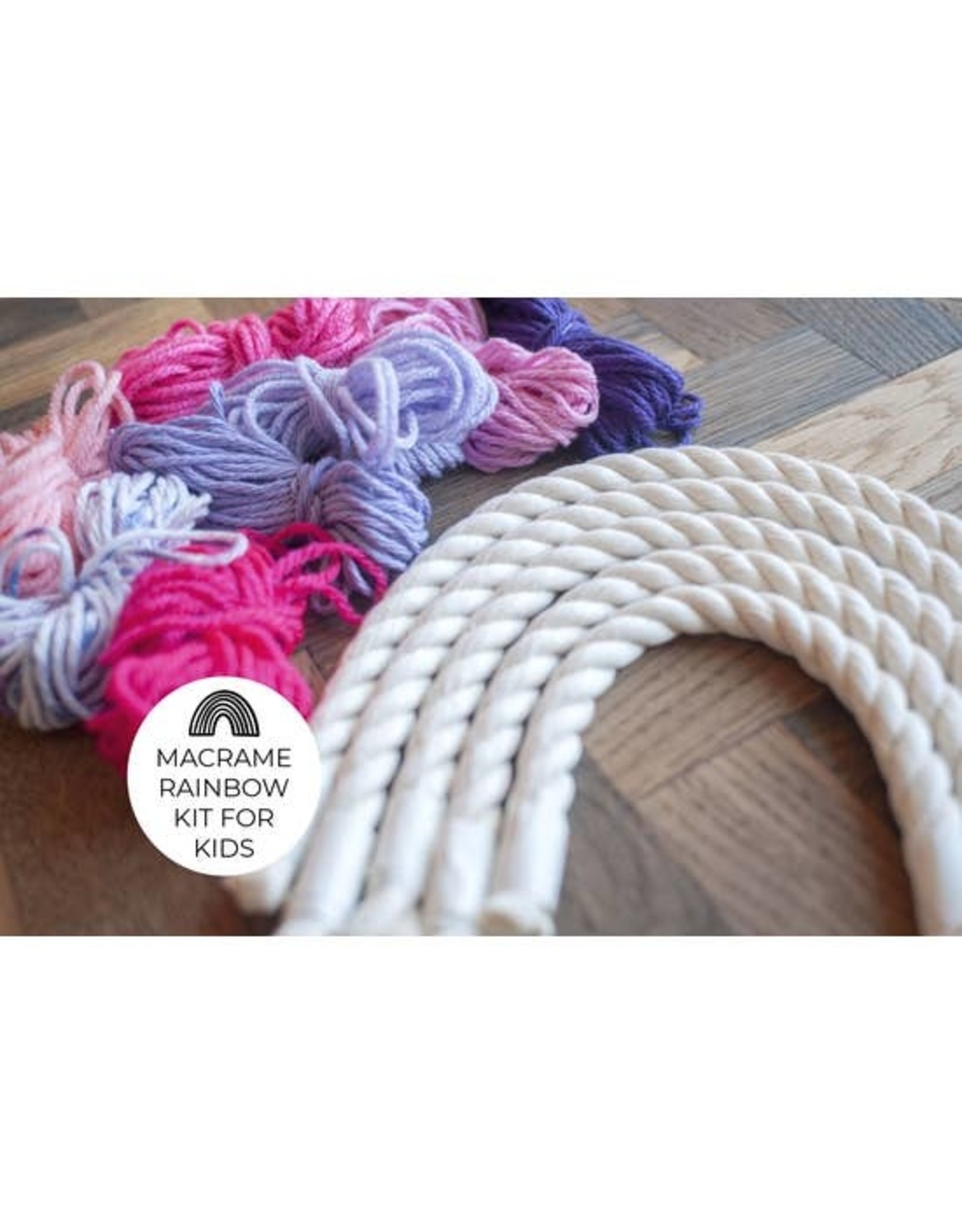 Hello Dear Heart Macrame Rainbow Kits for Kids: Pink & Purple