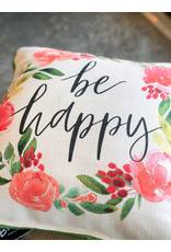 Little Birdie Be Happy Rainbow Piped Pillow