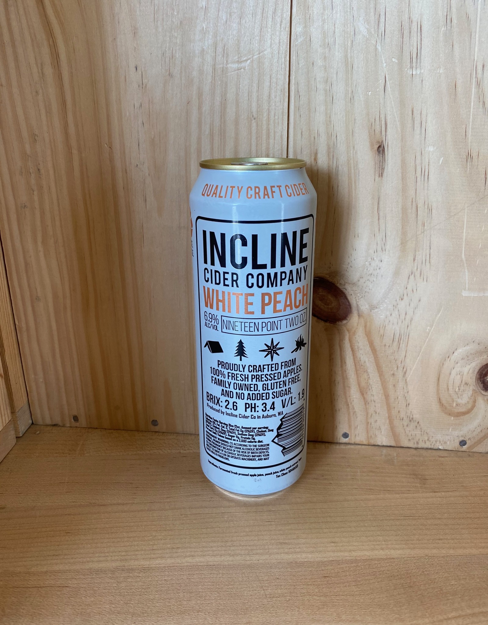 Incline Juicy Peach Cider 19.2oz Can