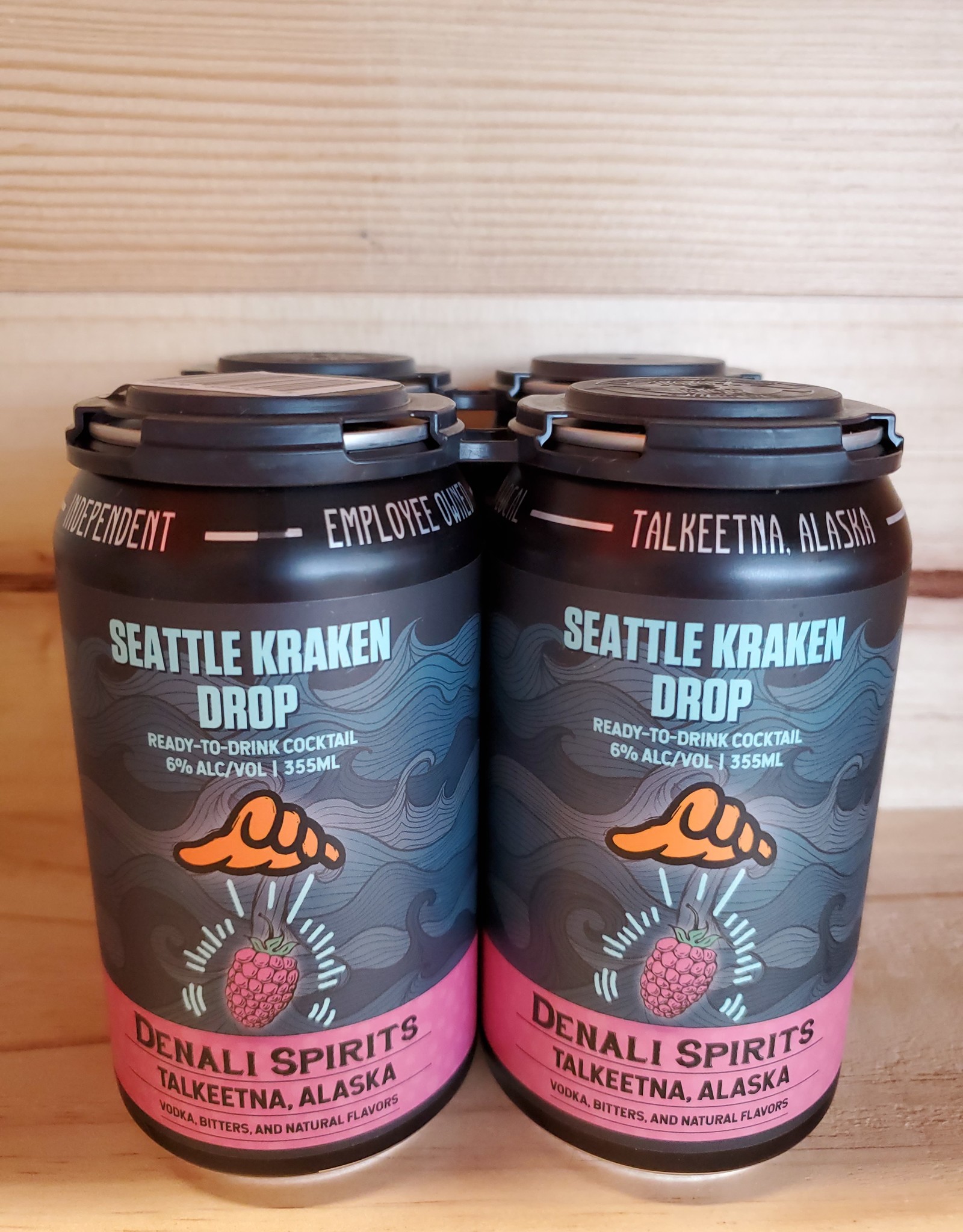Denali Spirits RASPBERRY Drop Cans 4-pack
