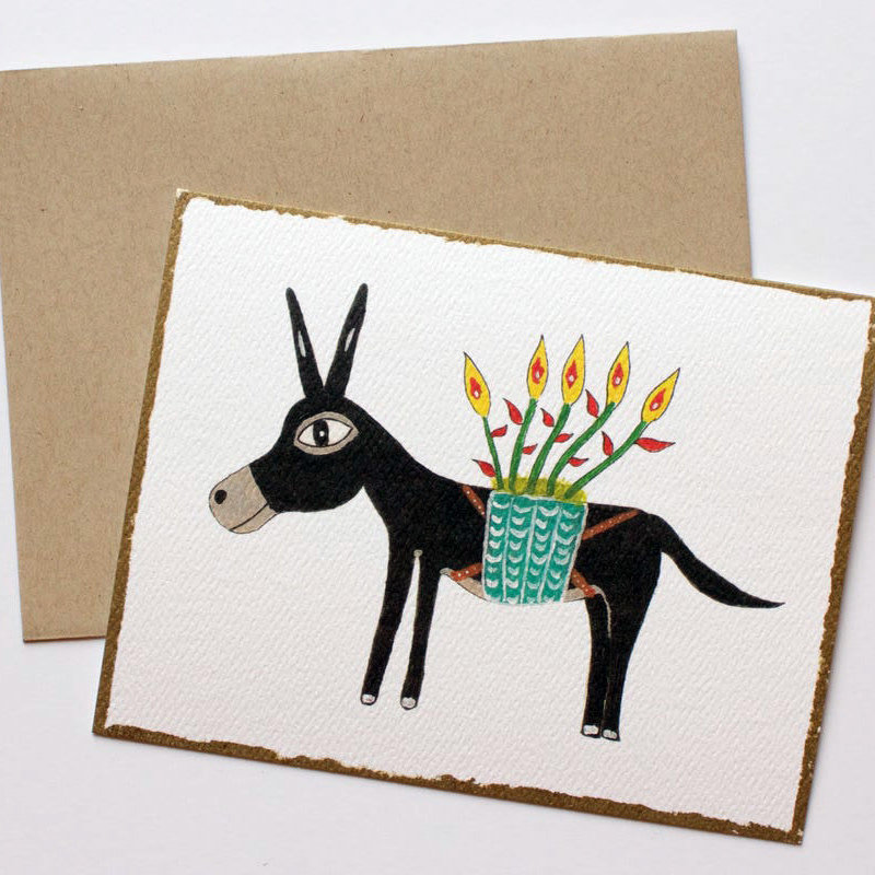 Donkey card set of 8 - 2 cards of each image