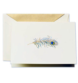 Crane Stationery Peacock Feather Engraved Note Crane