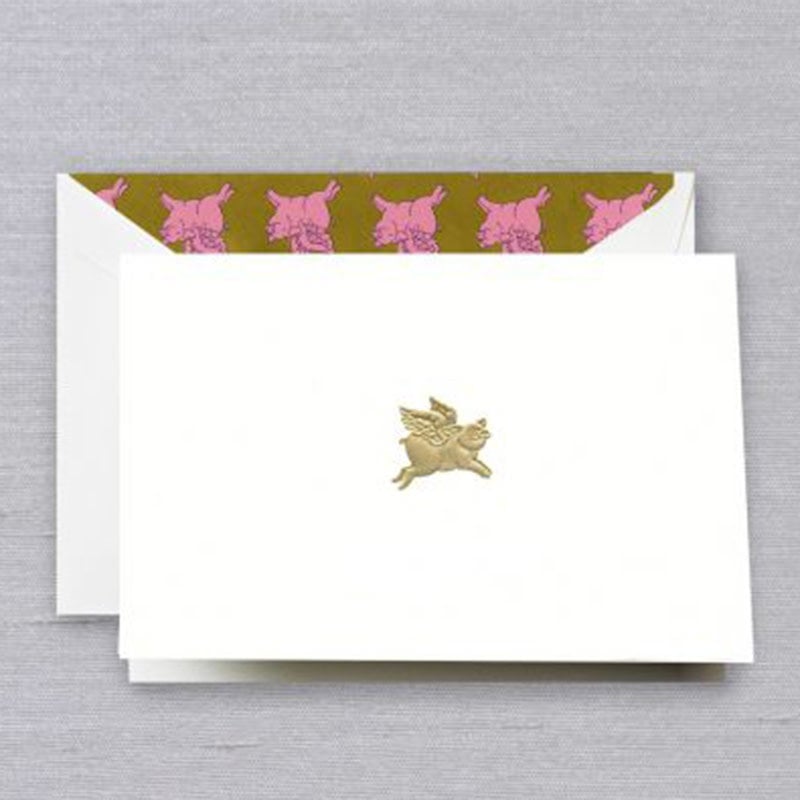 Crane Stationery When Pigs Fly Engraved Note Crane