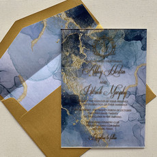 Blue Marble Acrylic Invitation