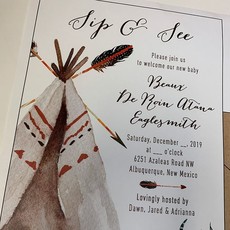 Teepee Sip n See  Invitation