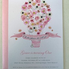 Blooming Balloon Custom Invitation