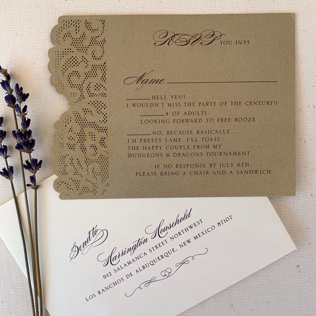 William Arthur Jill & Adam Wedding Invitation