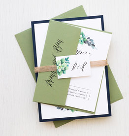 Green Succulent Wedding Invitation