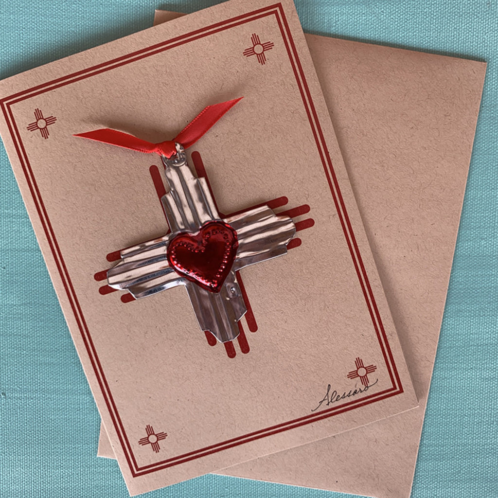 Zia Heart Ornament Card