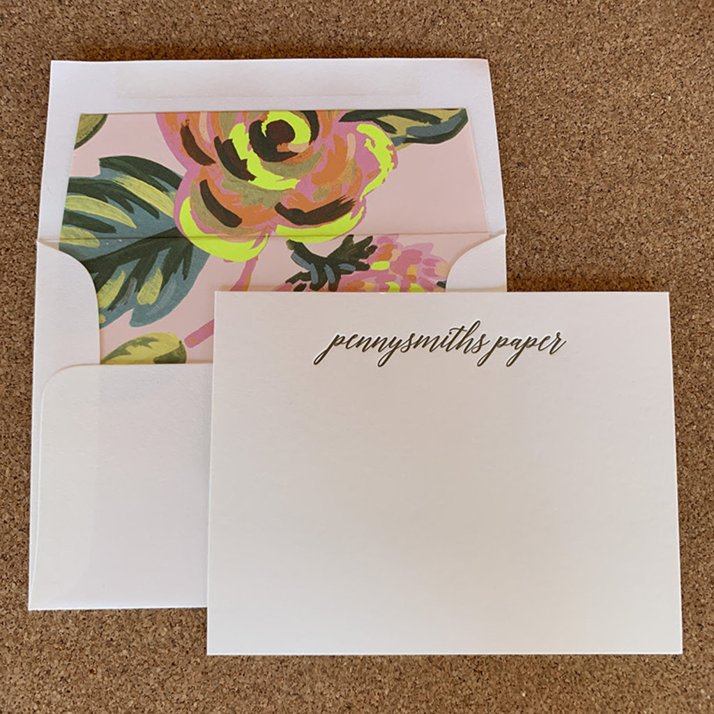 Floral Sophistication Letterpress Card set of 25