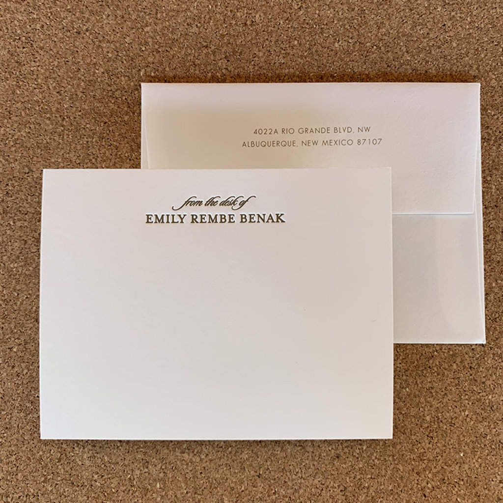 From the Desk Letterpress  Card set of 25