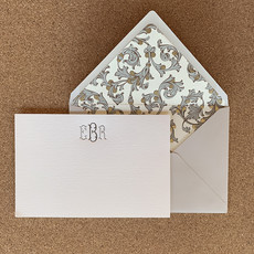 Italian Florentine Letterpress Monogram Card set of 25