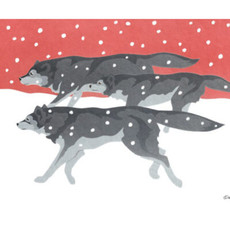 Lobos in Snow Holiday Boxed Cards