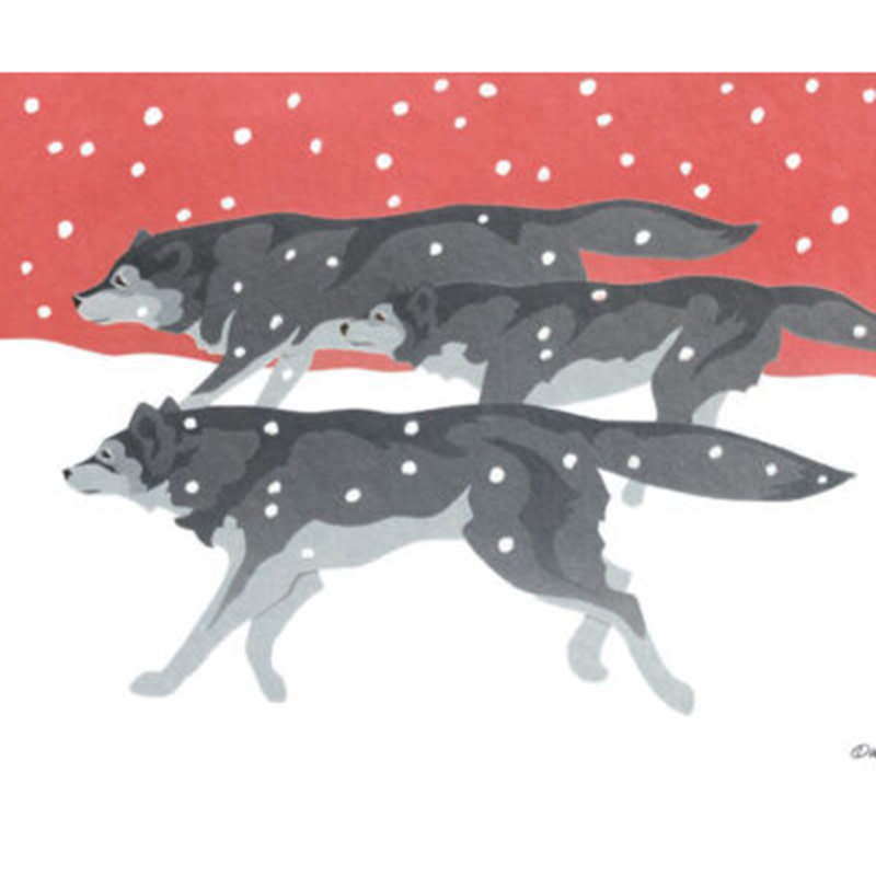 Lobos in Snow Holiday Boxed Cards