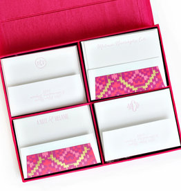Folk Art Magenta Grand Silk Stationery Box