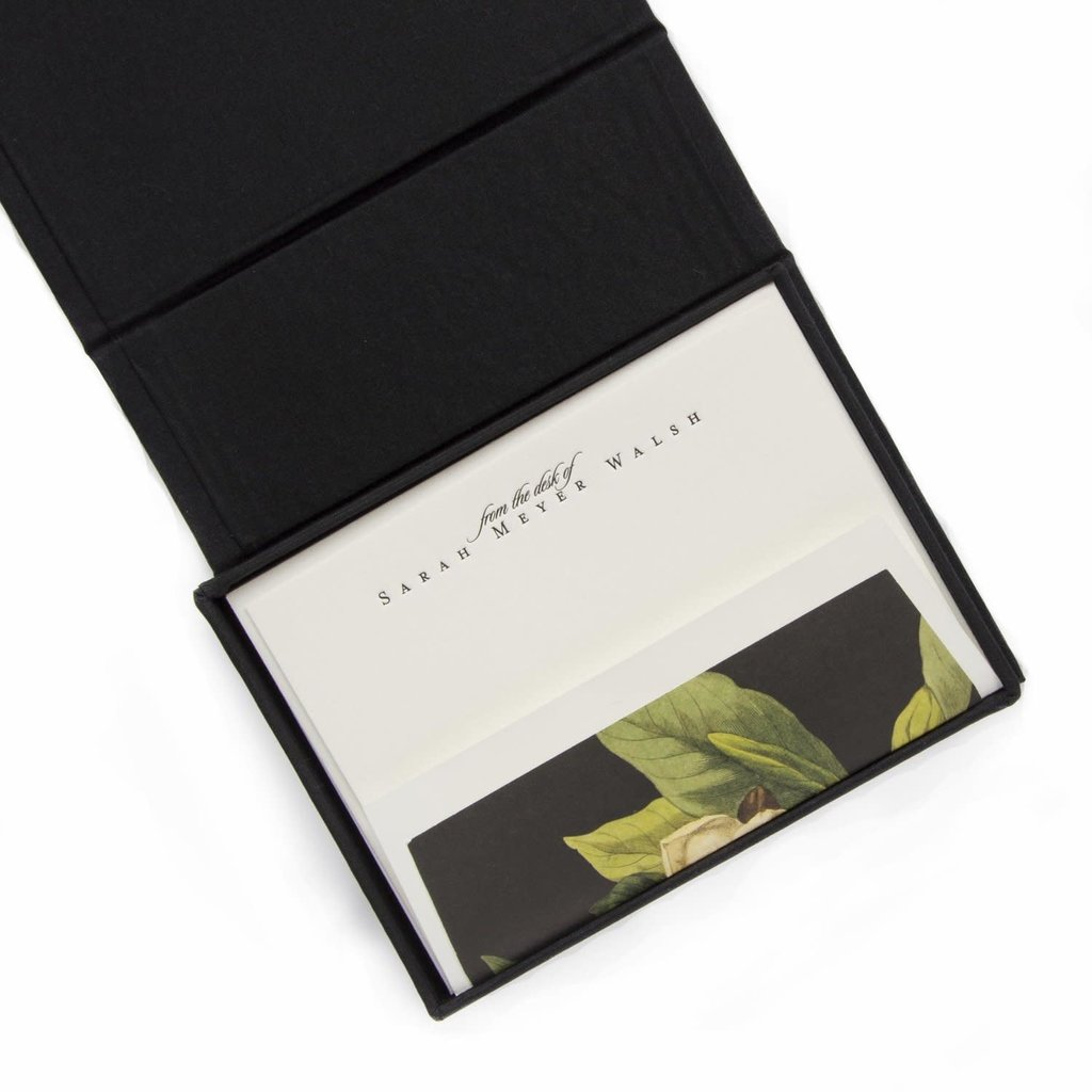 PETITE BLACK SILK STATIONERY BOX