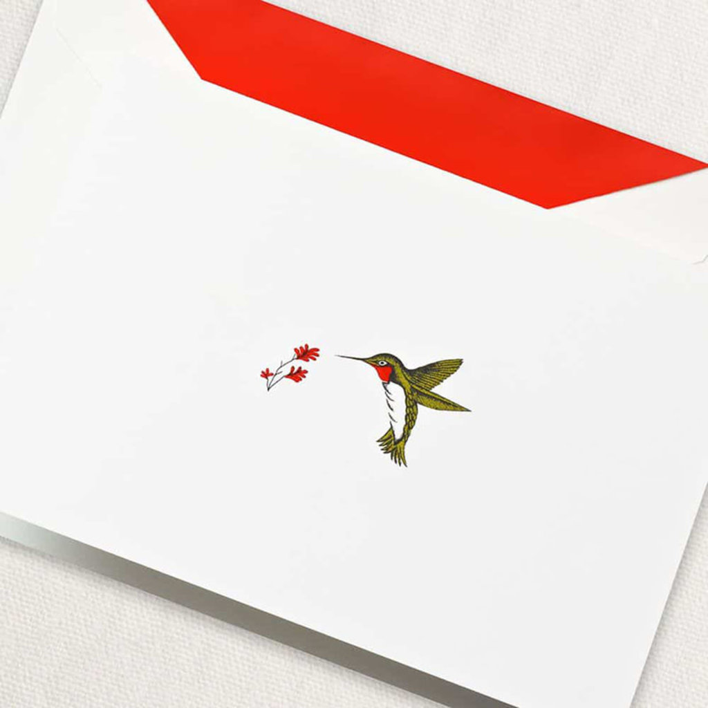 Crane Stationery Hummingbird Engraved  Note Crane