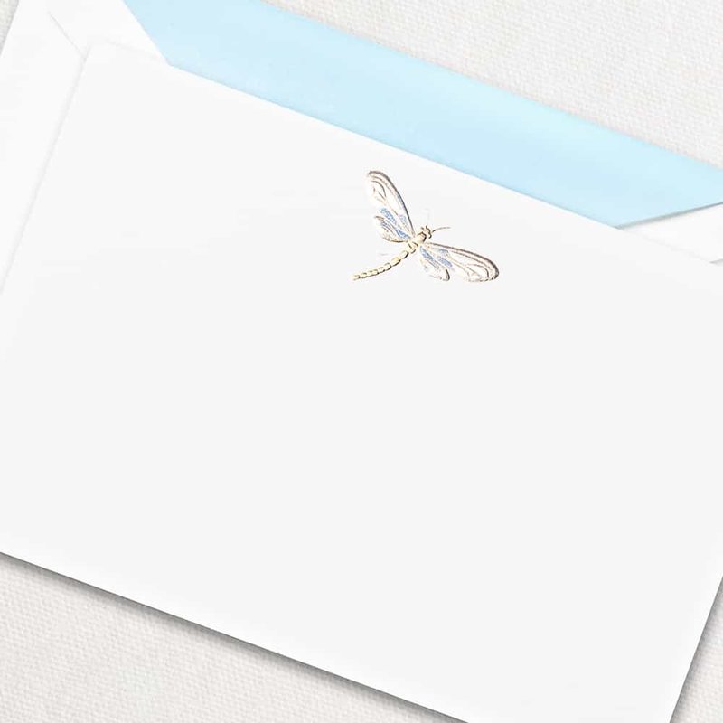 Crane Stationery Dragonfly Engraved Cards Crane
