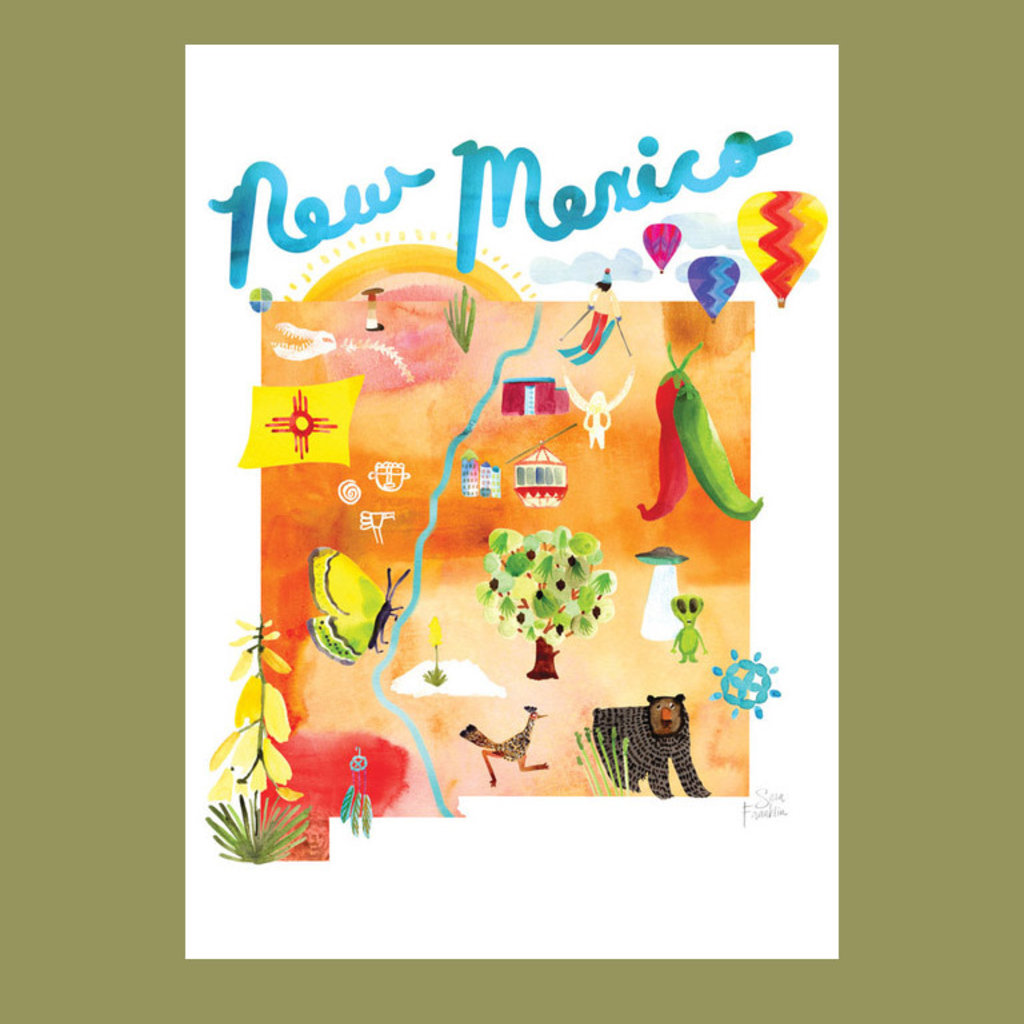 Shape of New Mexico Boxed Cards