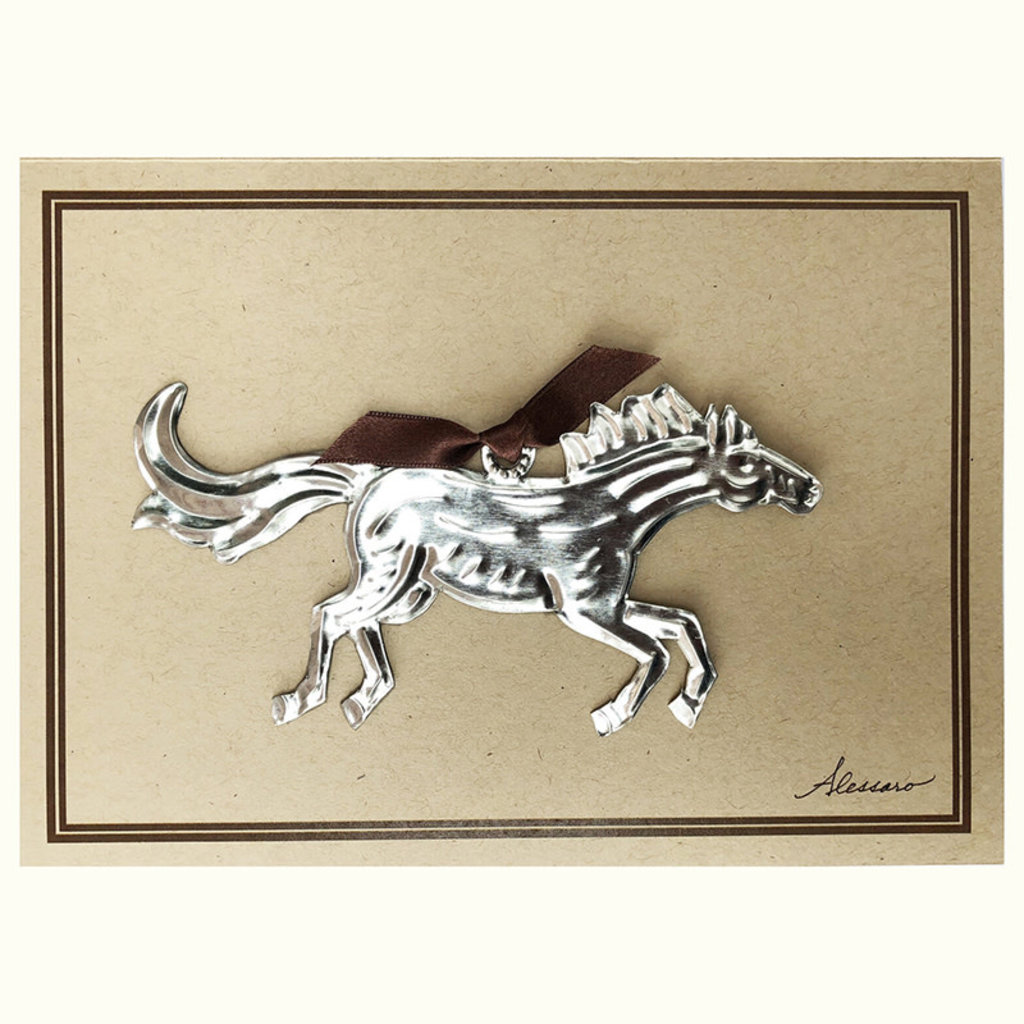 Horse Tin Ornament Card