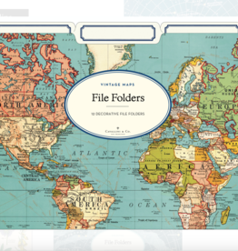 World Map File Folders