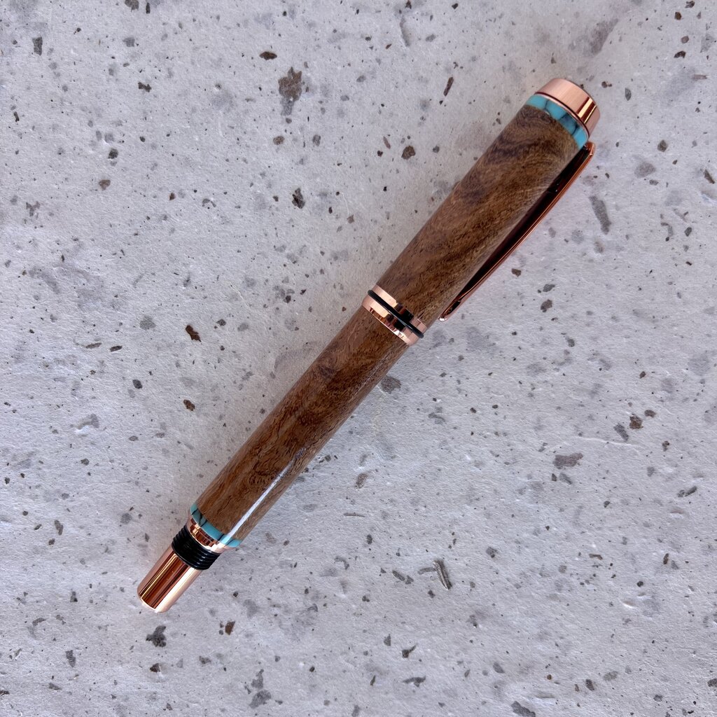 Southwest Rollerball Mesquite Wood & Turquoise