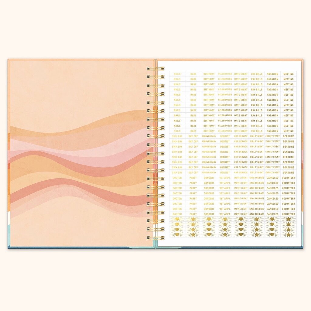 2024 Rainbow Waves Extra Large Spiral Planner - Pennysmiths Paper