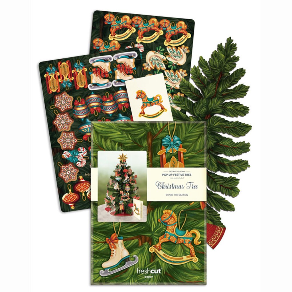 Christmas Tree with Ornaments Pop-up Card