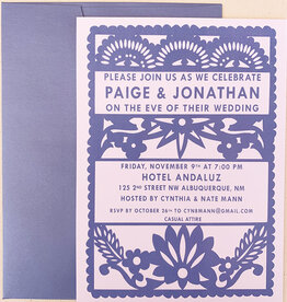 Periwinkle Papel Picado Custom Invitation