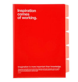 Work Inspiration 5 Pocket File Folder Red