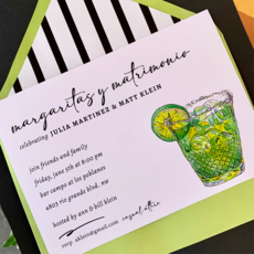 Margaritas y Matrimonio Custom Invitation